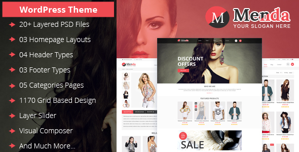 Menda ECommerce Preview Wordpress Theme - Rating, Reviews, Preview, Demo & Download