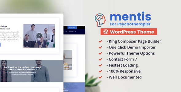 Mentis Psychotherapist Preview Wordpress Theme - Rating, Reviews, Preview, Demo & Download