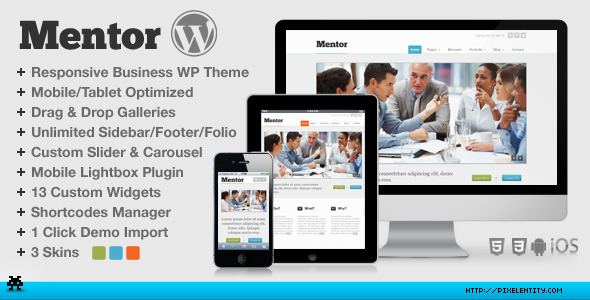 Mentor Preview Wordpress Theme - Rating, Reviews, Preview, Demo & Download