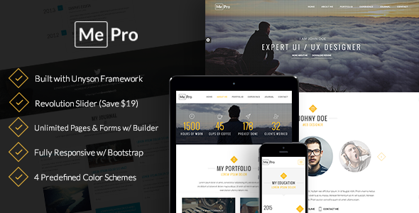 MePro Preview Wordpress Theme - Rating, Reviews, Preview, Demo & Download