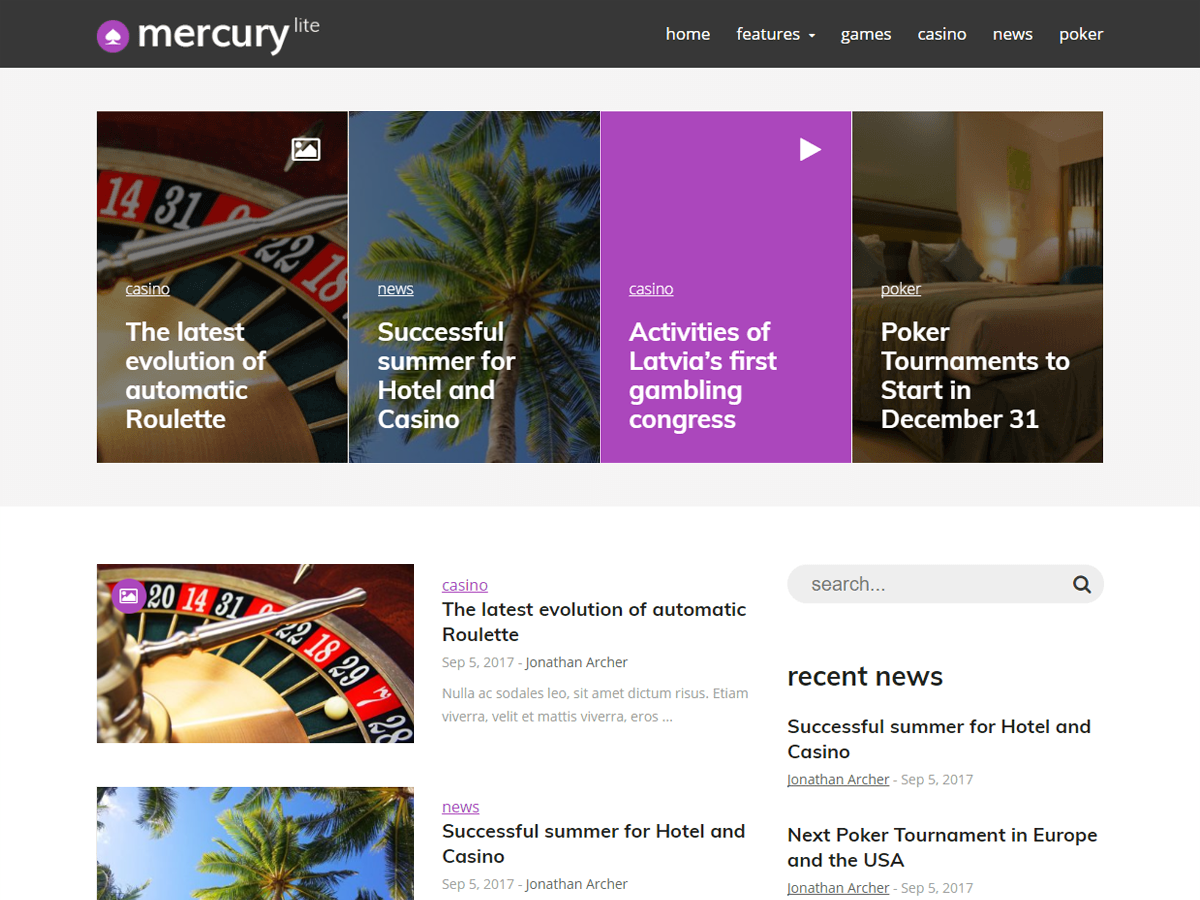 MercuryLite Preview Wordpress Theme - Rating, Reviews, Preview, Demo & Download