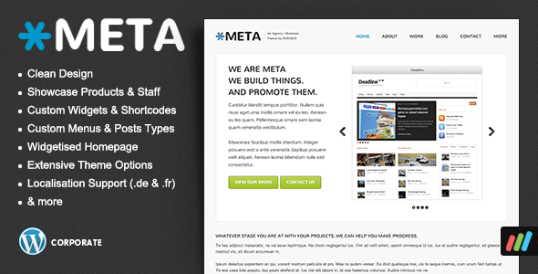 Meta Agency Preview Wordpress Theme - Rating, Reviews, Preview, Demo & Download