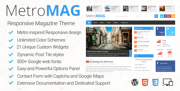 Metro Magazine Preview Wordpress Theme - Rating, Reviews, Preview, Demo & Download