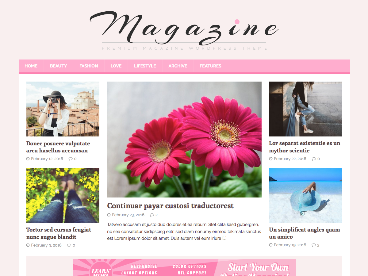 MH FeminineMag Preview Wordpress Theme - Rating, Reviews, Preview, Demo & Download
