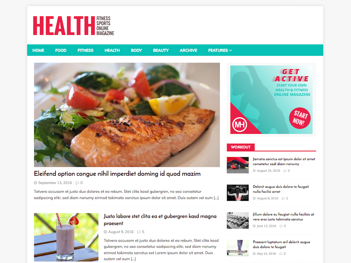 MH HealthMag Preview Wordpress Theme - Rating, Reviews, Preview, Demo & Download