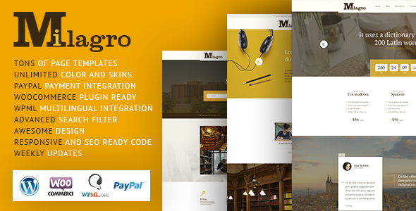 Milagro Preview Wordpress Theme - Rating, Reviews, Preview, Demo & Download