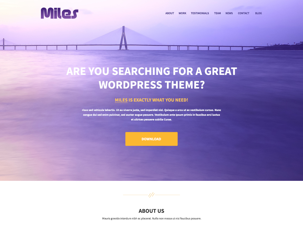 Miles Lite Preview Wordpress Theme - Rating, Reviews, Preview, Demo & Download