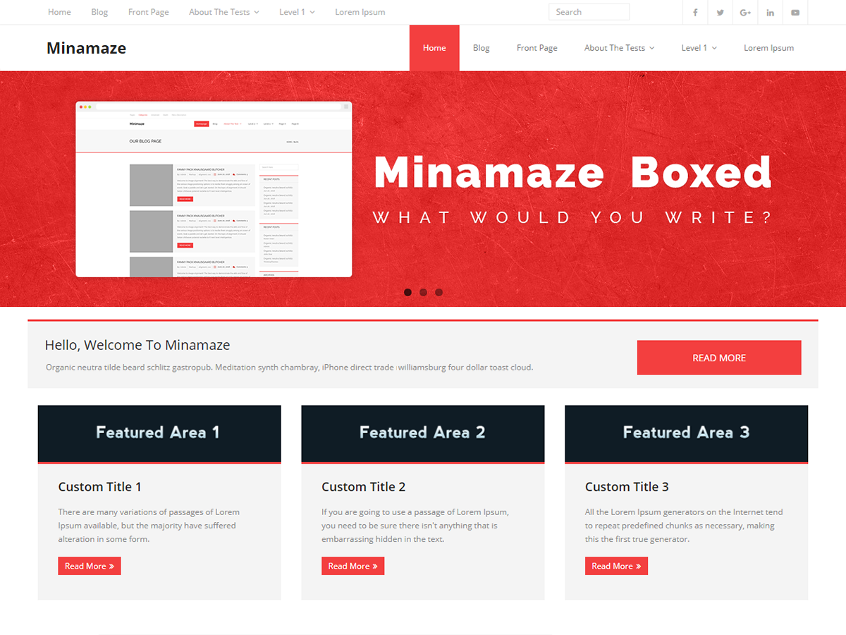 Minamaze Boxed Preview Wordpress Theme - Rating, Reviews, Preview, Demo & Download
