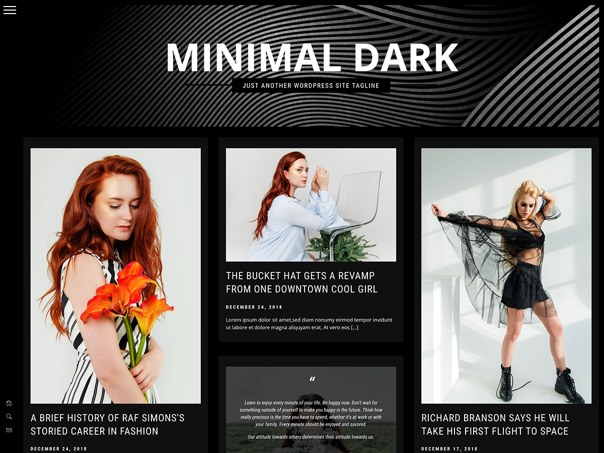 Minimal Dark Preview Wordpress Theme - Rating, Reviews, Preview, Demo & Download
