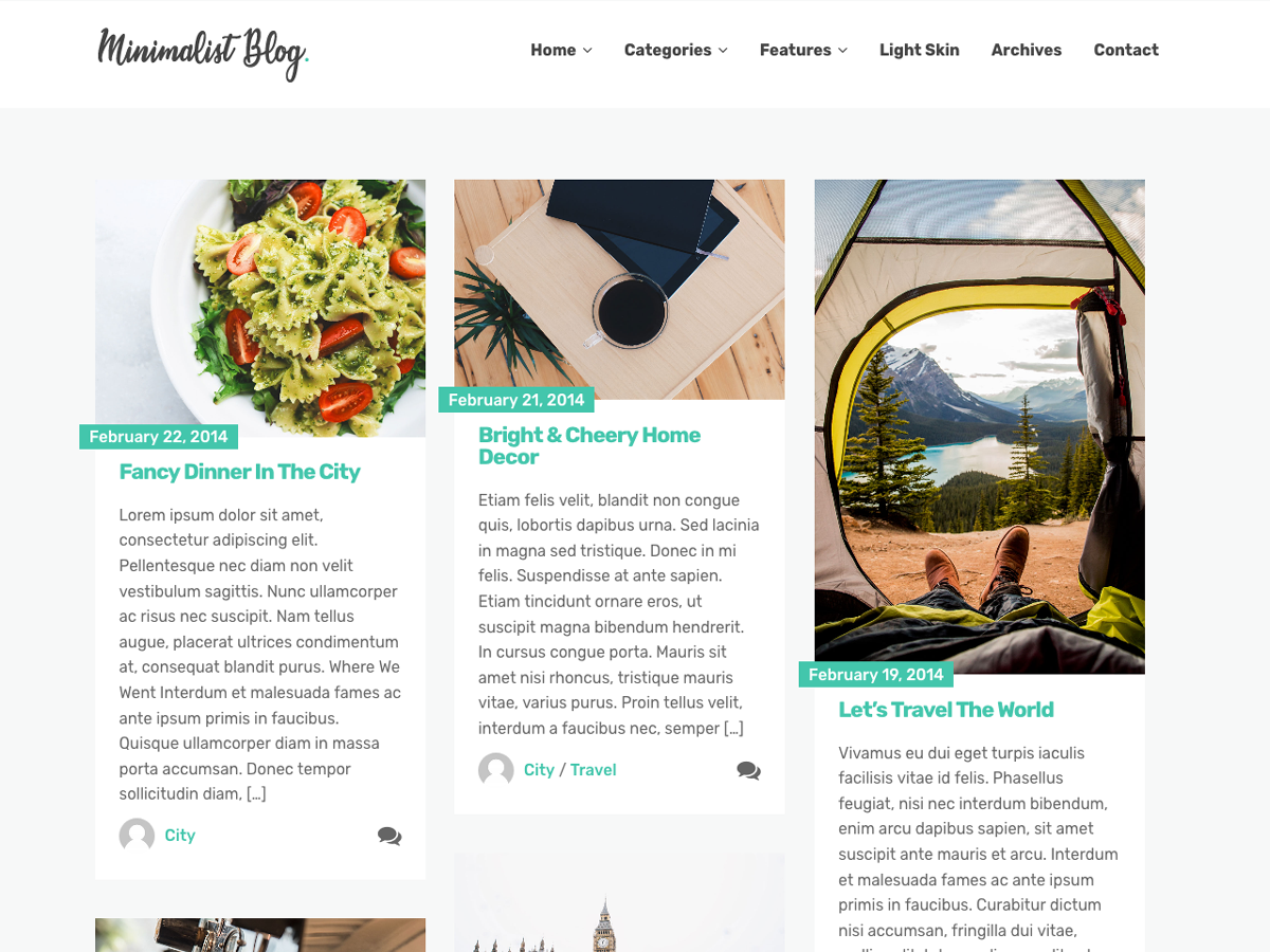 Minimalist Blog Preview Wordpress Theme - Rating, Reviews, Preview, Demo & Download