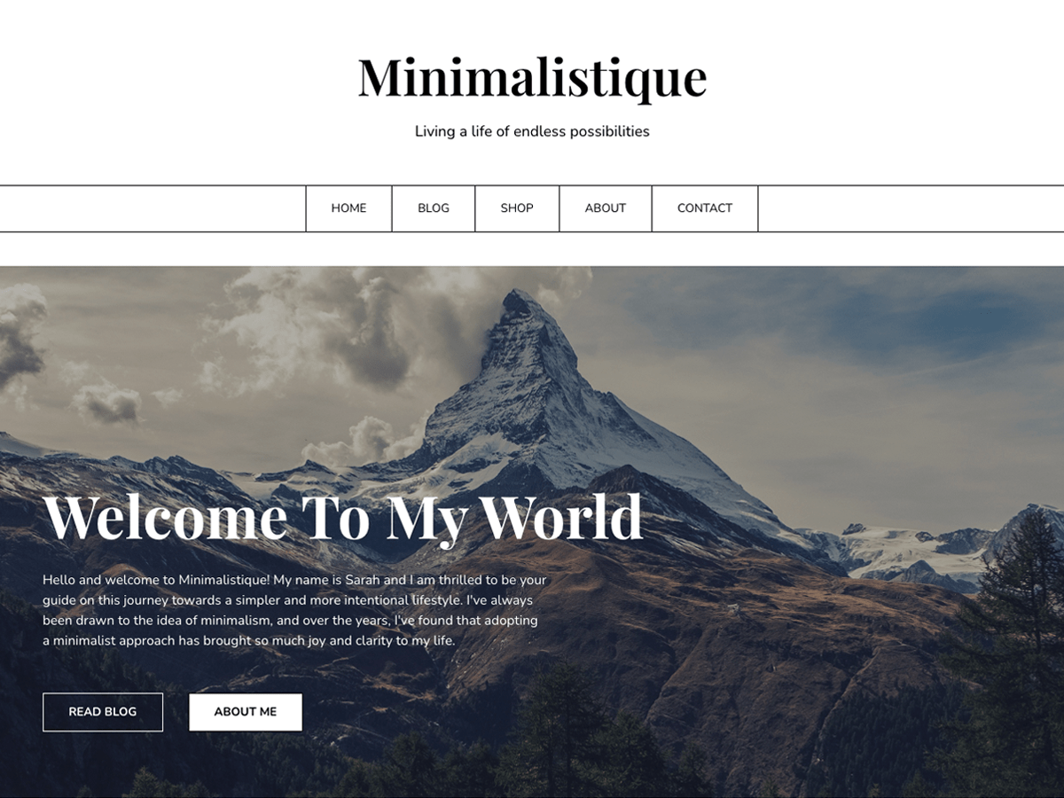 Minimalistique Preview Wordpress Theme - Rating, Reviews, Preview, Demo & Download