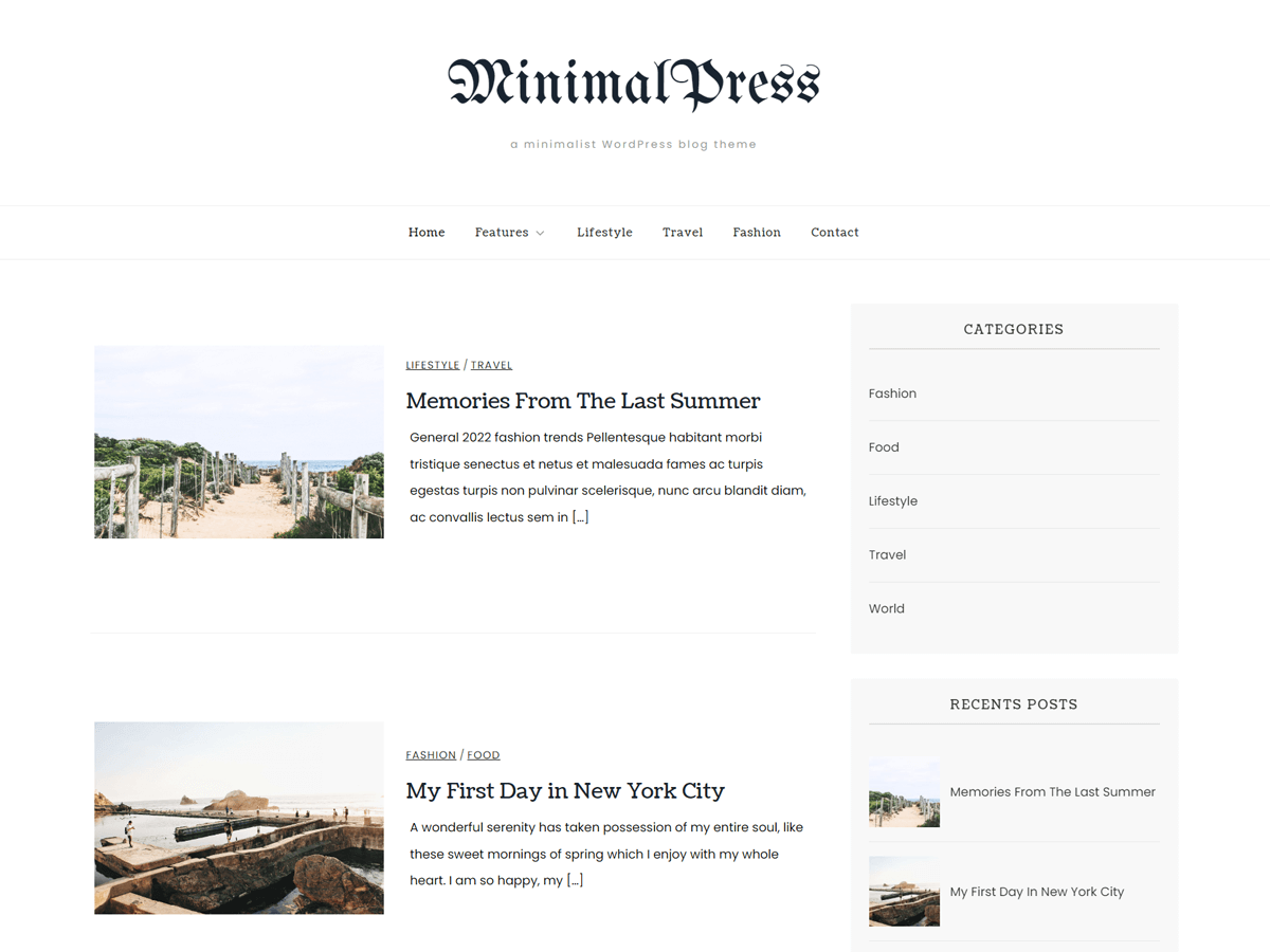 MinimalPress Preview Wordpress Theme - Rating, Reviews, Preview, Demo & Download