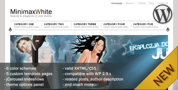 MinimaxWhite Wordpress Preview Wordpress Theme - Rating, Reviews, Preview, Demo & Download