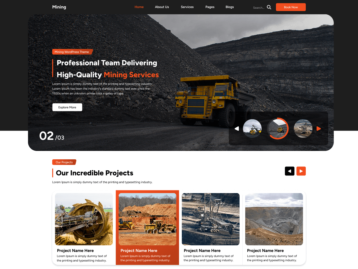 Mining Industry Preview Wordpress Theme - Rating, Reviews, Preview, Demo & Download