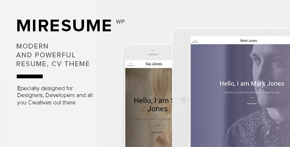 Miresume Preview Wordpress Theme - Rating, Reviews, Preview, Demo & Download