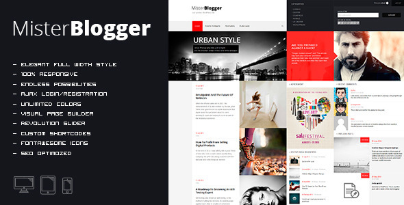 MisterBlogger Preview Wordpress Theme - Rating, Reviews, Preview, Demo & Download