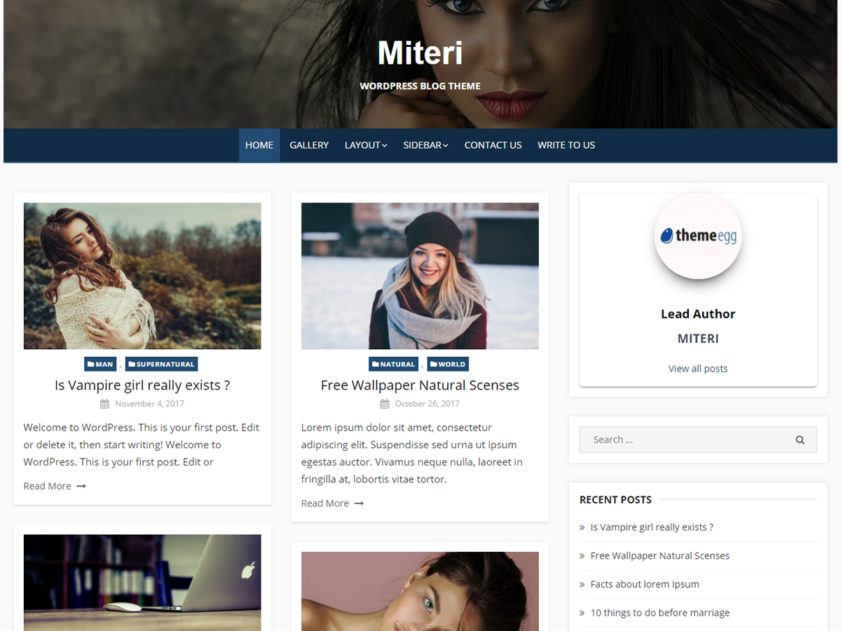 Miteri Preview Wordpress Theme - Rating, Reviews, Preview, Demo & Download