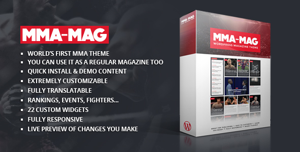 MMA Sports Preview Wordpress Theme - Rating, Reviews, Preview, Demo & Download