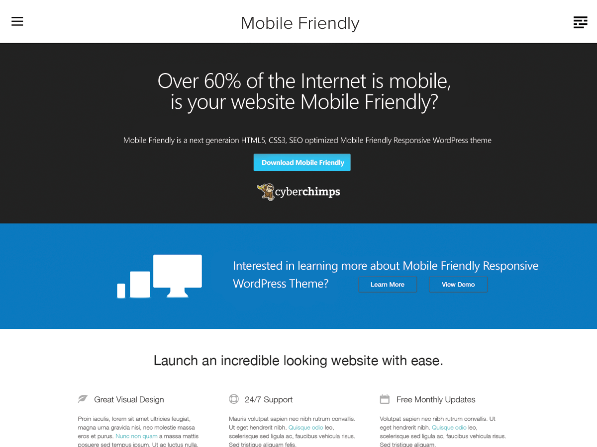 Mobile Friendly Preview Wordpress Theme - Rating, Reviews, Preview, Demo & Download