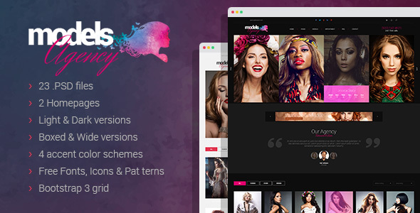 Models Agency Preview Wordpress Theme - Rating, Reviews, Preview, Demo & Download