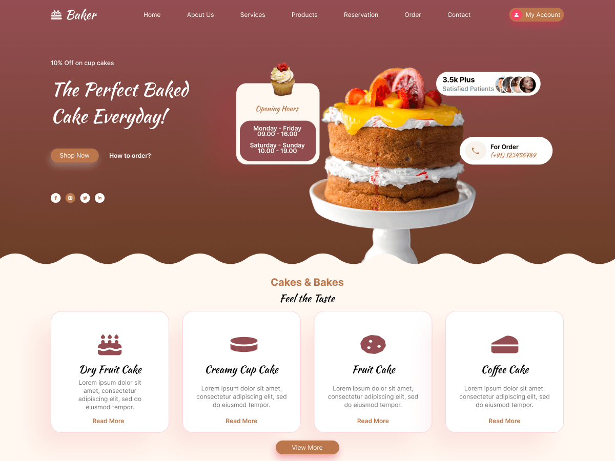 Modern Bakery Preview Wordpress Theme - Rating, Reviews, Preview, Demo & Download