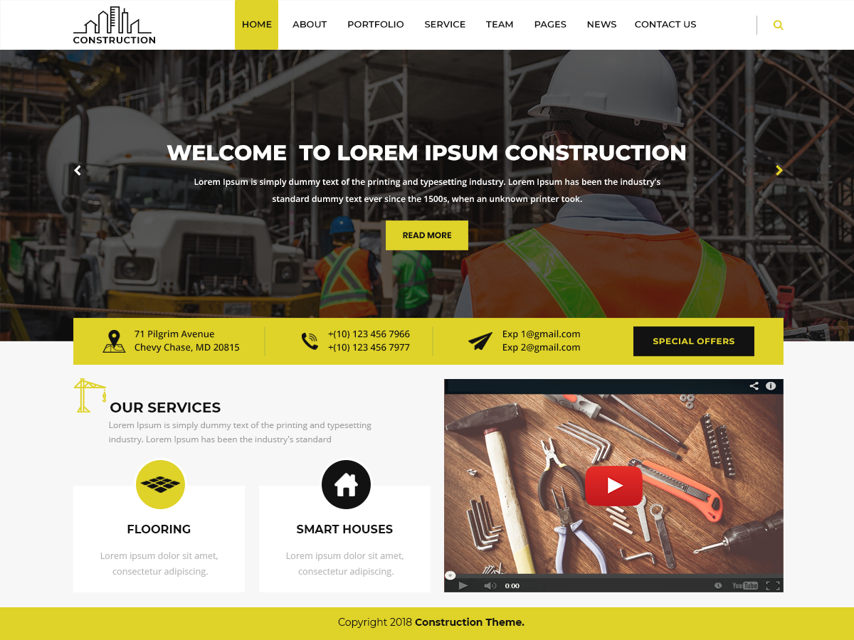 Modern Construction Preview Wordpress Theme - Rating, Reviews, Preview, Demo & Download