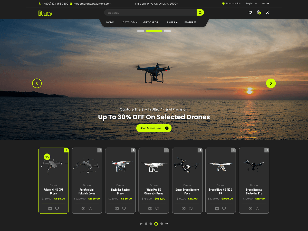 Modern Drone Preview Wordpress Theme - Rating, Reviews, Preview, Demo & Download