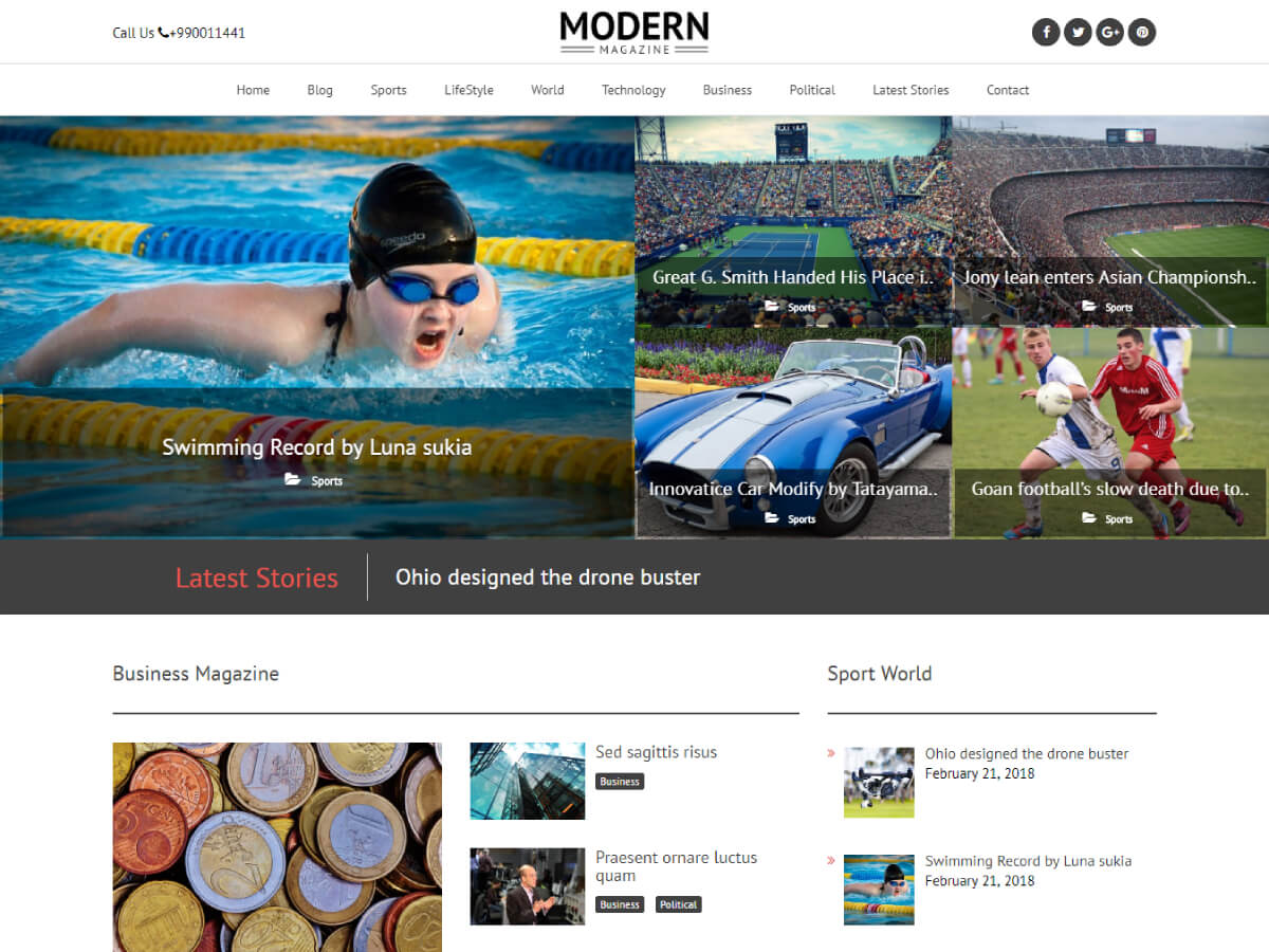 Modern Magazine Preview Wordpress Theme - Rating, Reviews, Preview, Demo & Download