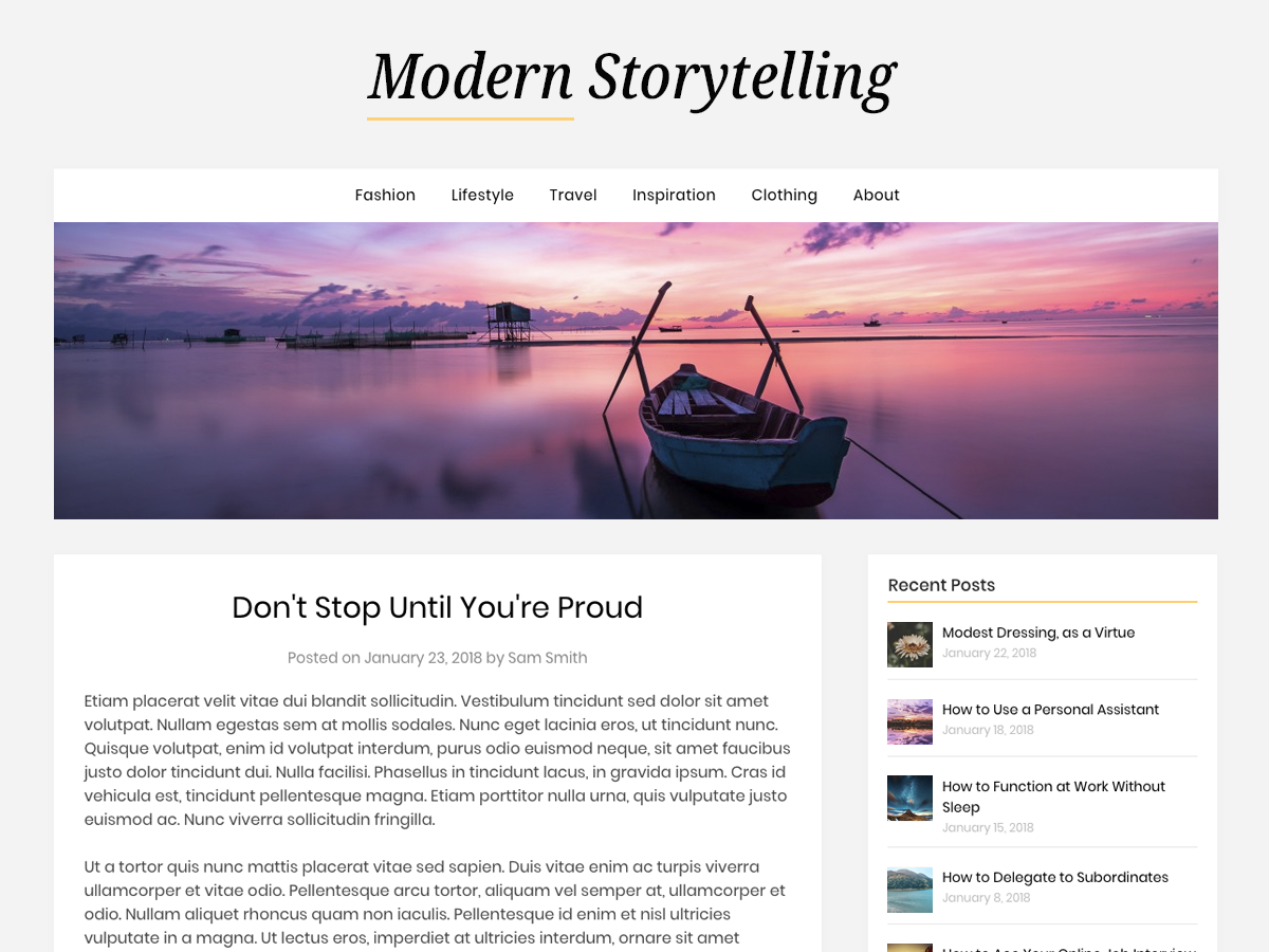 Modern Storytelling Preview Wordpress Theme - Rating, Reviews, Preview, Demo & Download