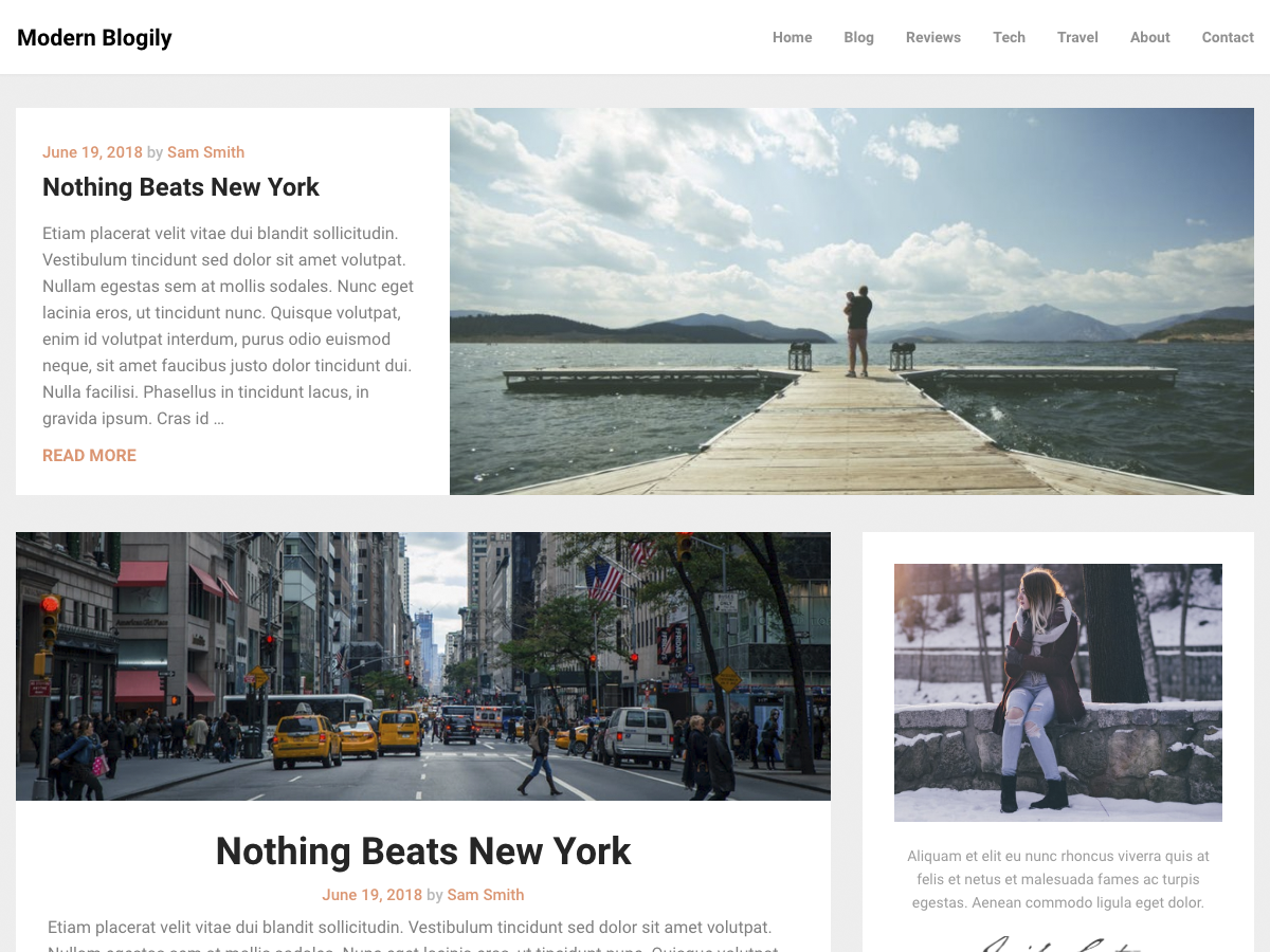 ModernBlogily Preview Wordpress Theme - Rating, Reviews, Preview, Demo & Download