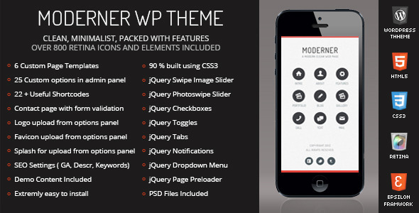 Moderner Mobile Preview Wordpress Theme - Rating, Reviews, Preview, Demo & Download