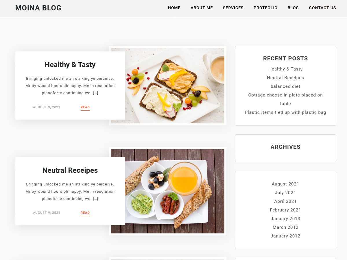 Moina Blog Preview Wordpress Theme - Rating, Reviews, Preview, Demo & Download