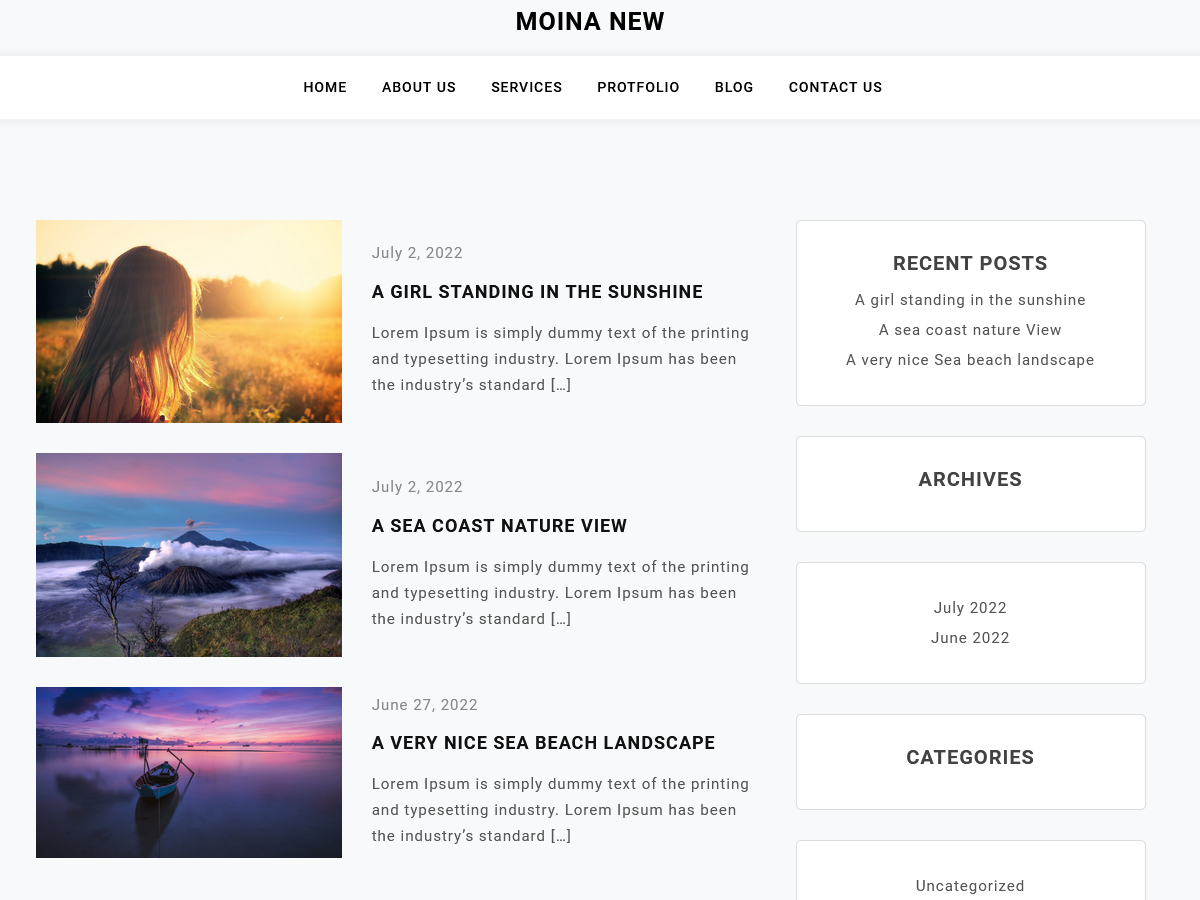 Moina Lite Preview Wordpress Theme - Rating, Reviews, Preview, Demo & Download