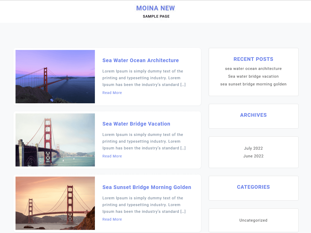 Moina New Preview Wordpress Theme - Rating, Reviews, Preview, Demo & Download