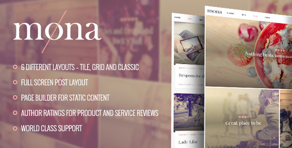 Mona Preview Wordpress Theme - Rating, Reviews, Preview, Demo & Download