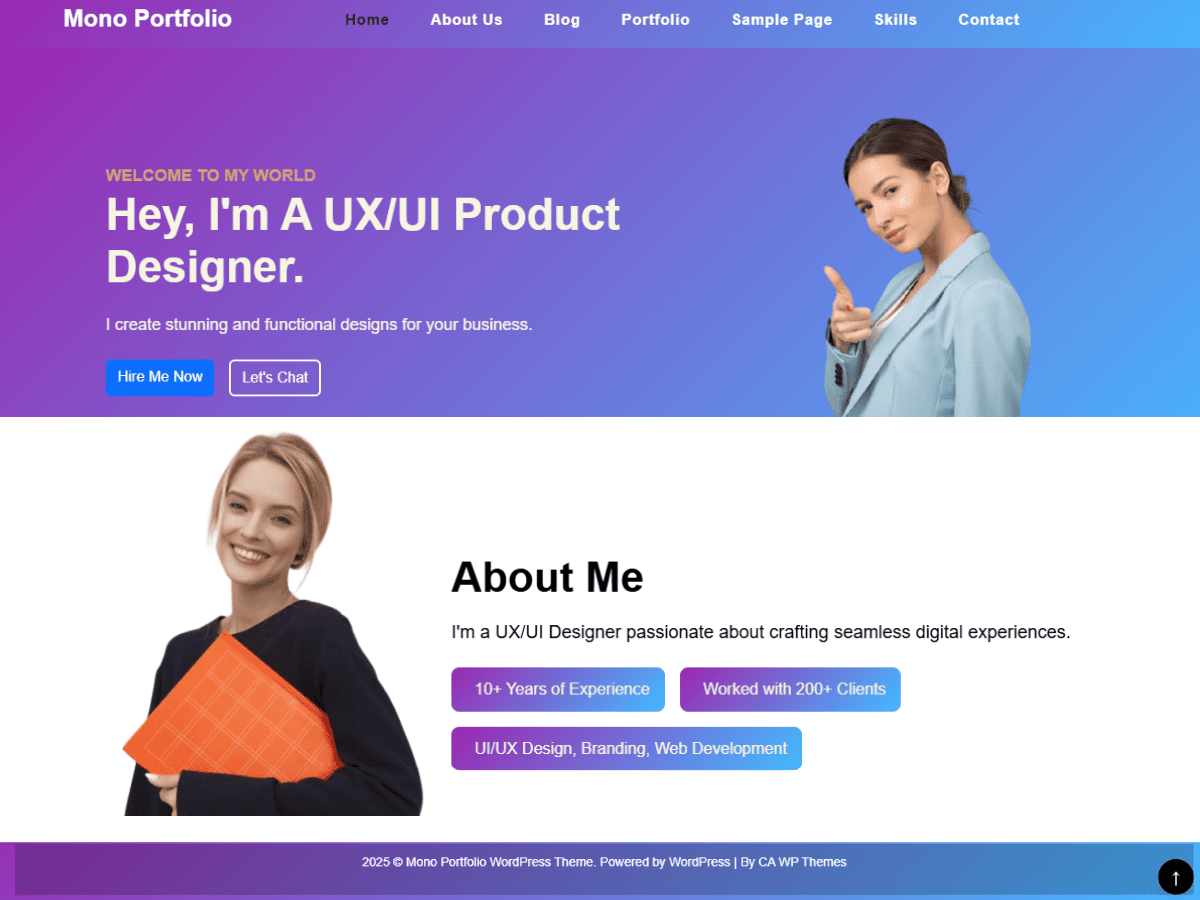 Mono Portfolio Preview Wordpress Theme - Rating, Reviews, Preview, Demo & Download