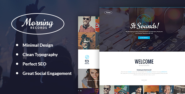 Morning Records Preview Wordpress Theme - Rating, Reviews, Preview, Demo & Download