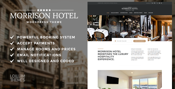 Morrison Hotel Preview Wordpress Theme - Rating, Reviews, Preview, Demo & Download