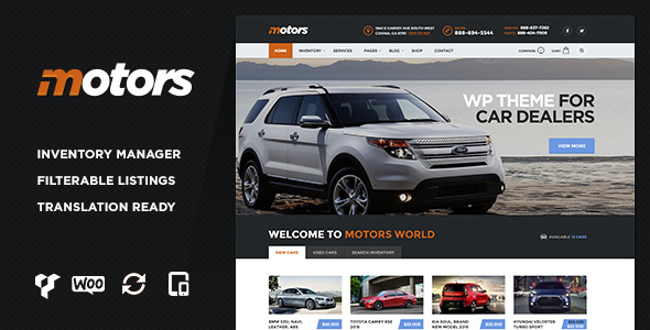 Motors Preview Wordpress Theme - Rating, Reviews, Preview, Demo & Download