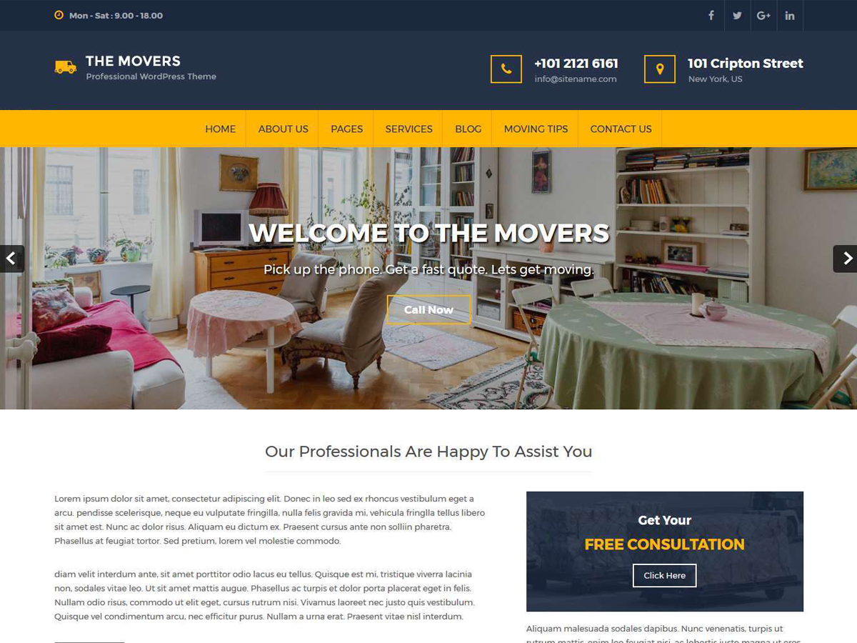 Movers Lite Preview Wordpress Theme - Rating, Reviews, Preview, Demo & Download