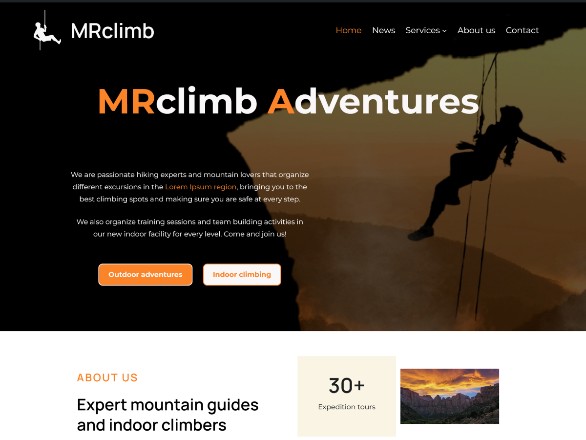 MRclimb Preview Wordpress Theme - Rating, Reviews, Preview, Demo & Download