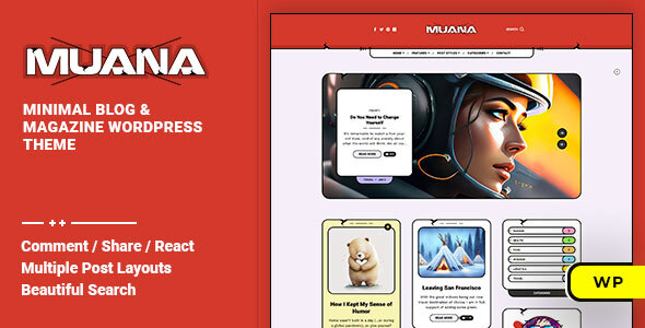 Muana Preview Wordpress Theme - Rating, Reviews, Preview, Demo & Download
