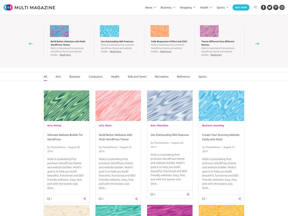 MultiMagazine Preview Wordpress Theme - Rating, Reviews, Preview, Demo & Download