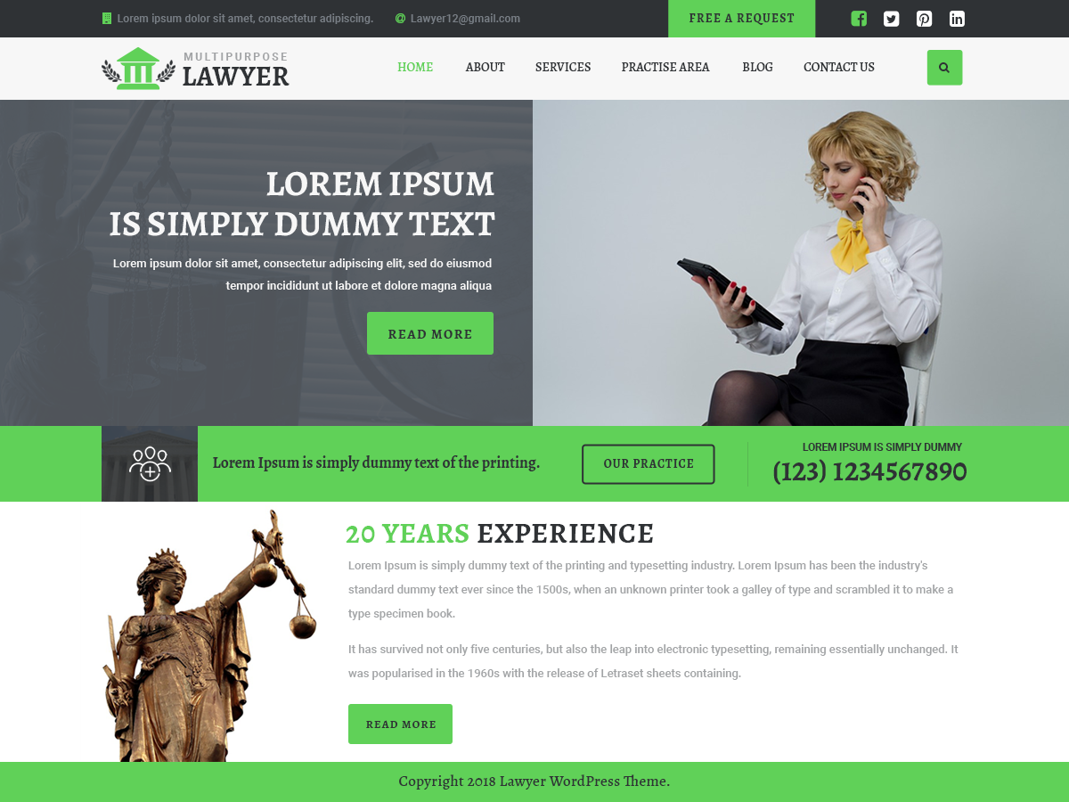 Multipurpose Lawyer Preview Wordpress Theme - Rating, Reviews, Preview, Demo & Download