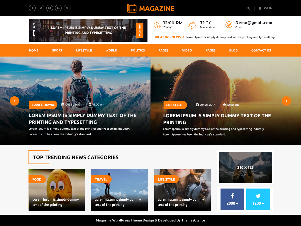 Multipurpose Magazine Preview Wordpress Theme - Rating, Reviews, Preview, Demo & Download