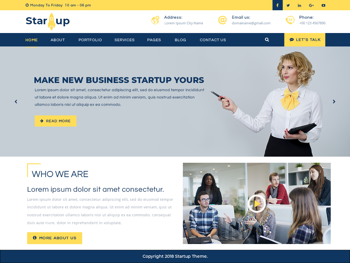 Multipurpose Startup Preview Wordpress Theme - Rating, Reviews, Preview, Demo & Download