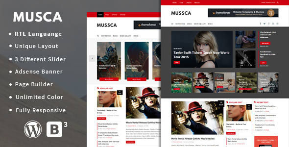 Musca Preview Wordpress Theme - Rating, Reviews, Preview, Demo & Download