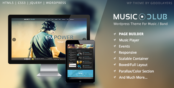 Music Club Preview Wordpress Theme - Rating, Reviews, Preview, Demo & Download