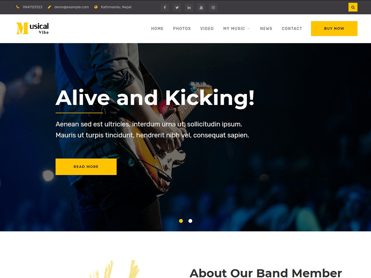 Musical Vibe Preview Wordpress Theme - Rating, Reviews, Preview, Demo & Download