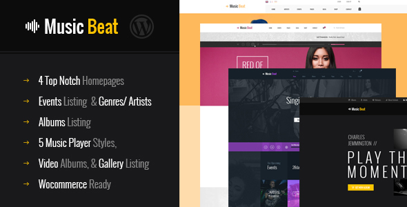 MusicBeat Music Preview Wordpress Theme - Rating, Reviews, Preview, Demo & Download